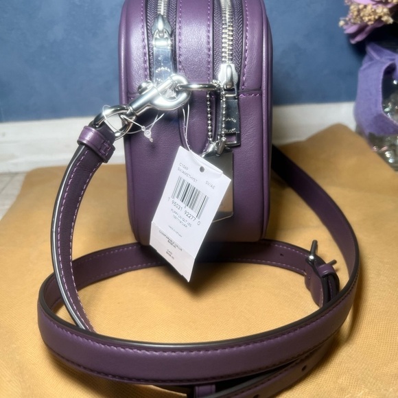 NWT Coach Jes Amethyst Crossbody Bag Dual Zip with Coach Charm - Picture 6 of 13